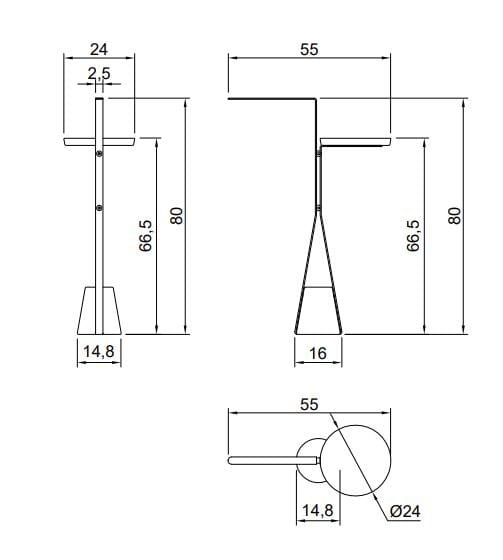 Держатель для полотенец из латуни с основанием из каррарского мрамора Antoniolupi Halo ARCH-00103555 - Вид №9