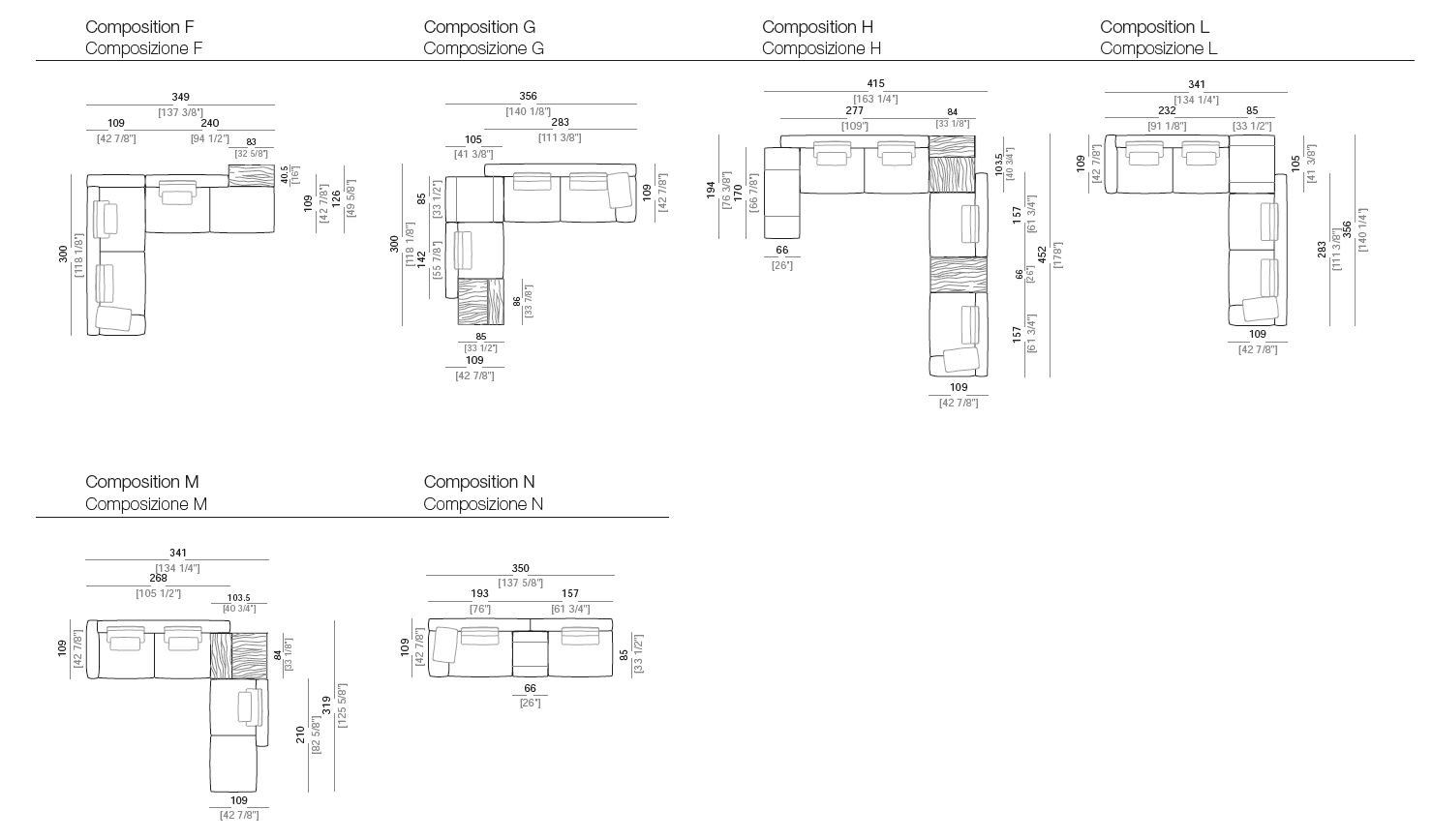 Угловой диван из ткани Arketipo ATLAS ARCH-00087759 - Вид №9