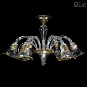 1136 ORIGINALMURANOGLASS Потолочный светильник Луна - Акватик - муранское стекло OMG 75 см