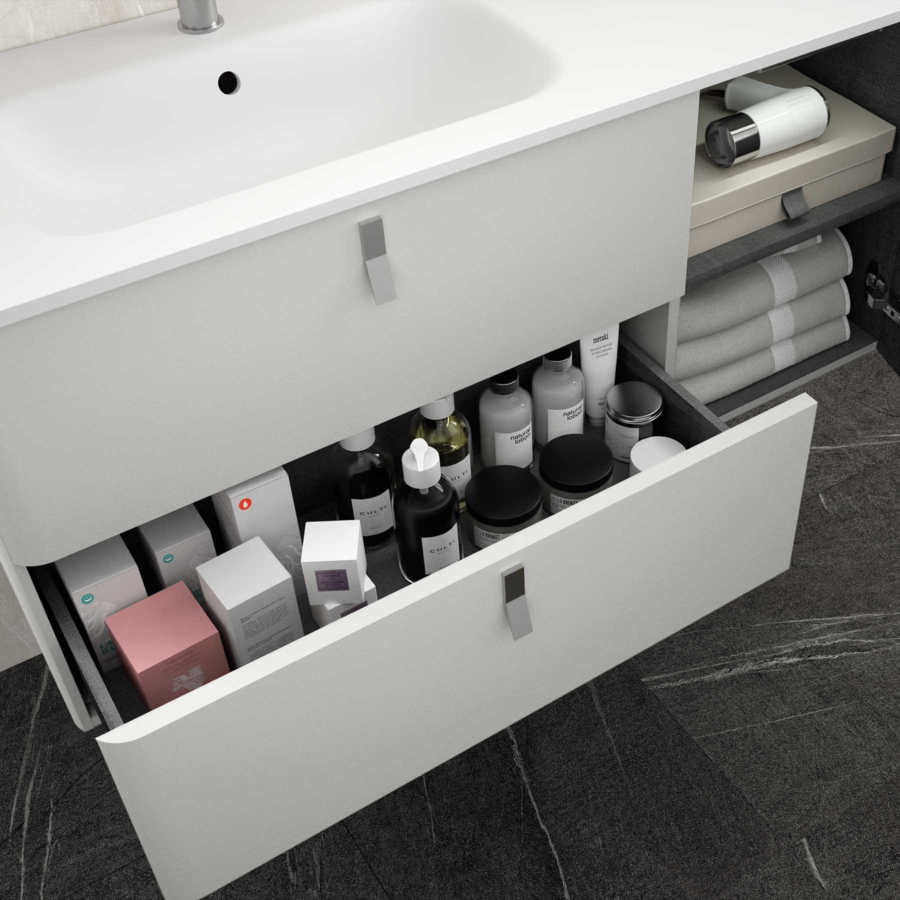 24607 SALGAR Мебель для умывальника UNIIQ 900 правая ALMENDRA Альмендра  - Вид №4