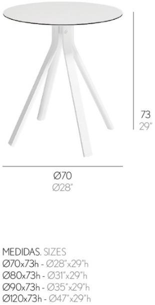 GANDIABLASCO Круглый садовый стол с подставкой 4 звезды Stack sun-id-1472839 - Вид №5