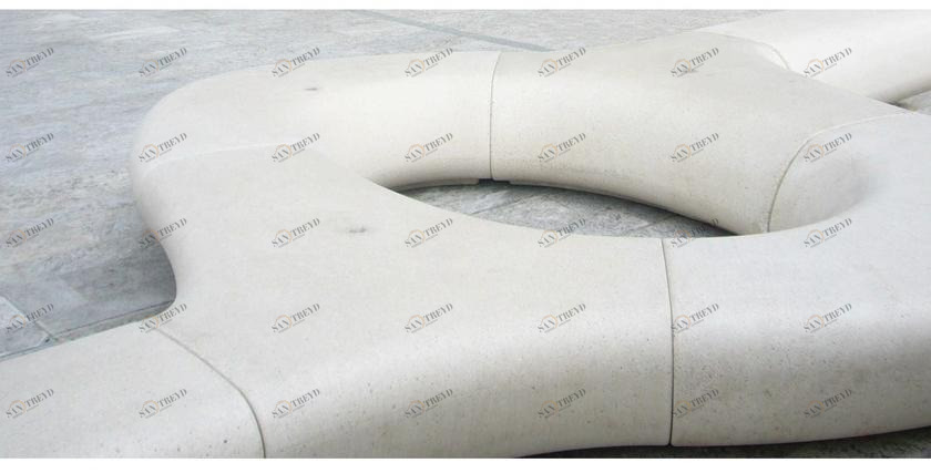 Metalco Модульная изогнутая скамья из реконструированного камня sun-id-1481331