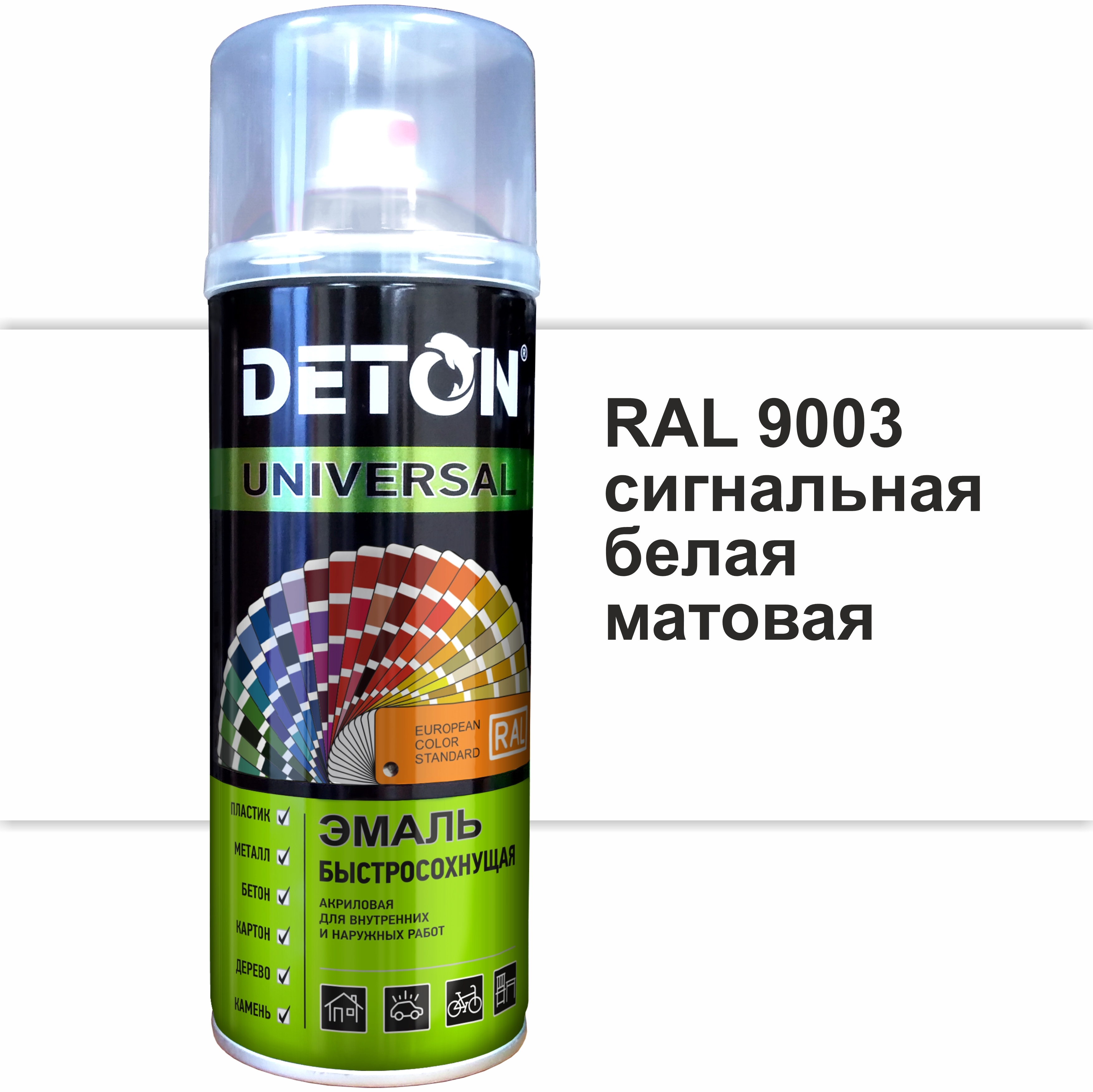 90357176 Эмалевая аэрозольная краска DTN-A07259 матовый цвет белый матовый 520 мл STLM-0199027 DETON
