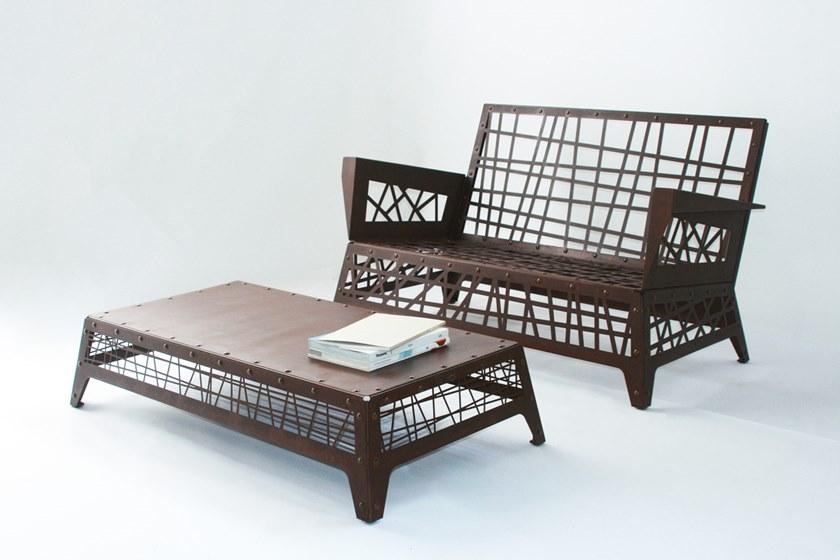 TrackDesign Прямоугольный садовый столик из стали Corten ™ Mikado Tt0701000 - Вид №2