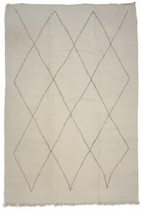 AFOLKI Прямоугольный шерстяной коврик с длинным ворсом и геометрическими мотивами Beni ourain Taa1255be