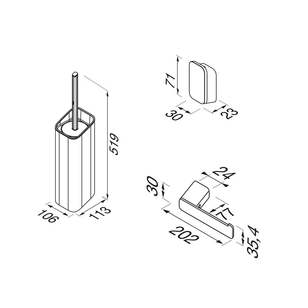 Набор для ванной комнаты из нержавеющей стали Geesa Shift ARCH-00035909 - Вид №6