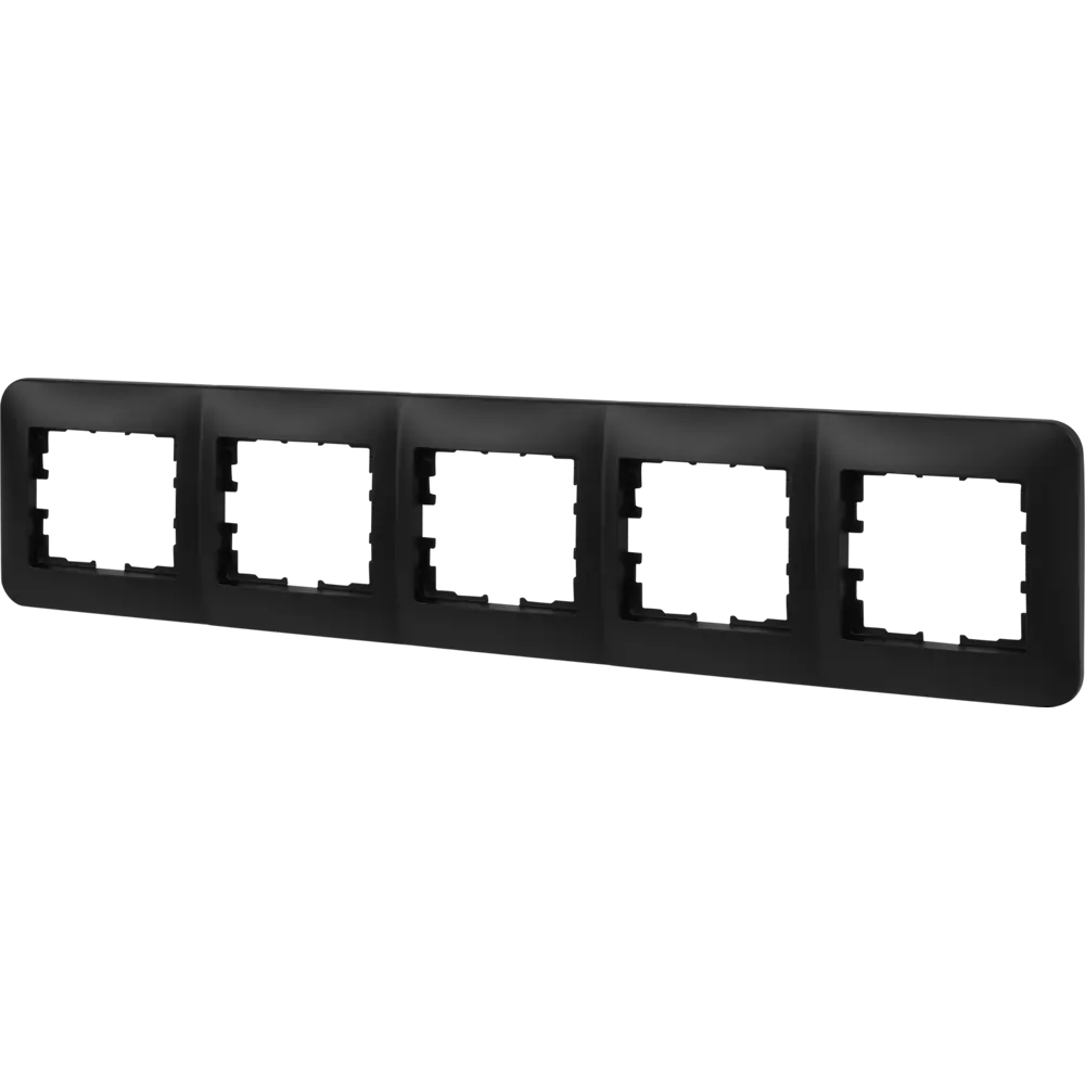 Рамка для розеток и выключателей Lezard Karina Life 5 постов горизонтальная цвет черный бархат STLM-2084725 - Вид №1