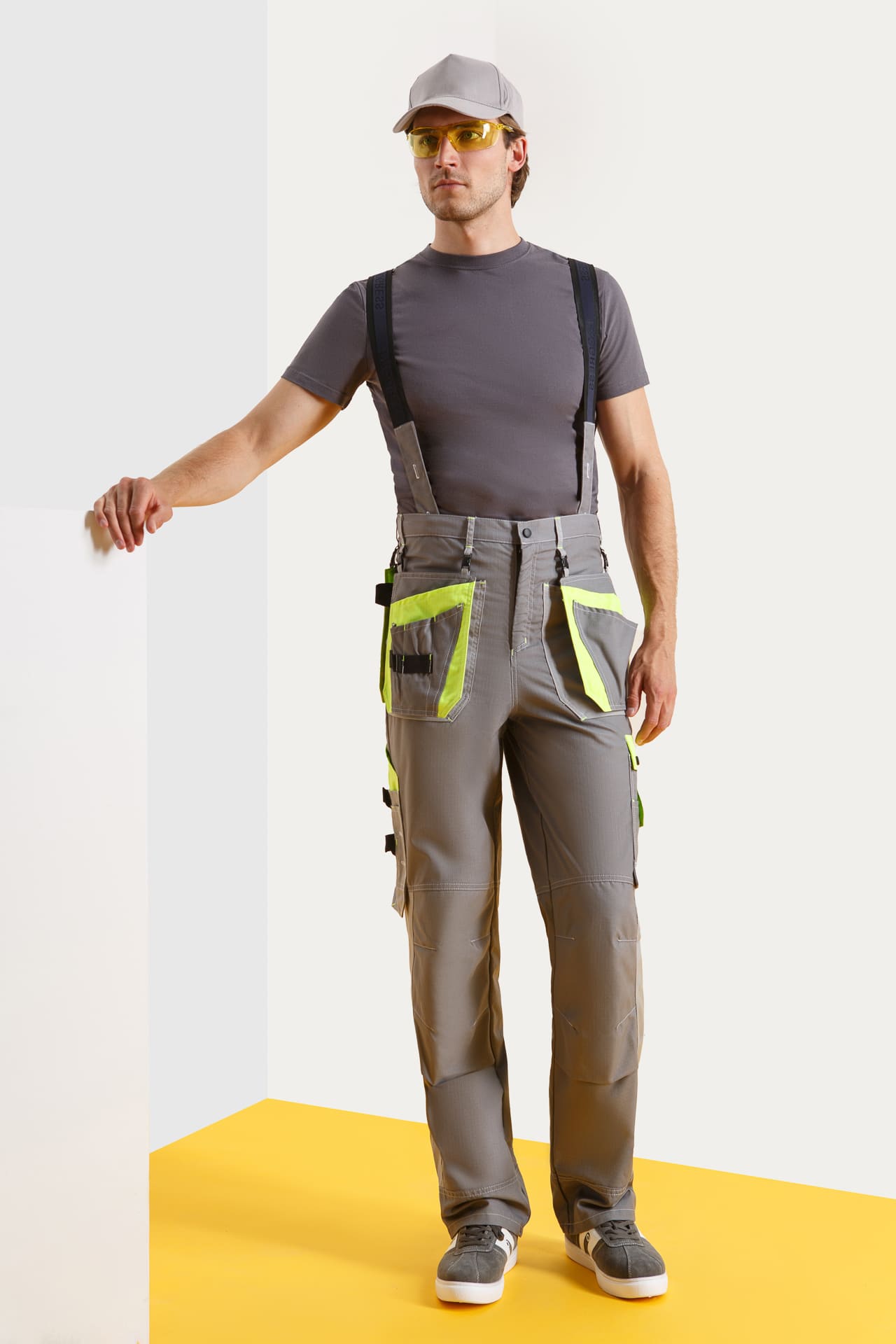 68817 Костюм "Прогресс" темно-серый светло-серый с лимонным  Летняя спецодежда  размер 52-54/170-176  - Вид №9