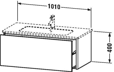 XS407304040 XSquare Тумбочка подвесная Черный глянцевый лак Duravit - Вид №1