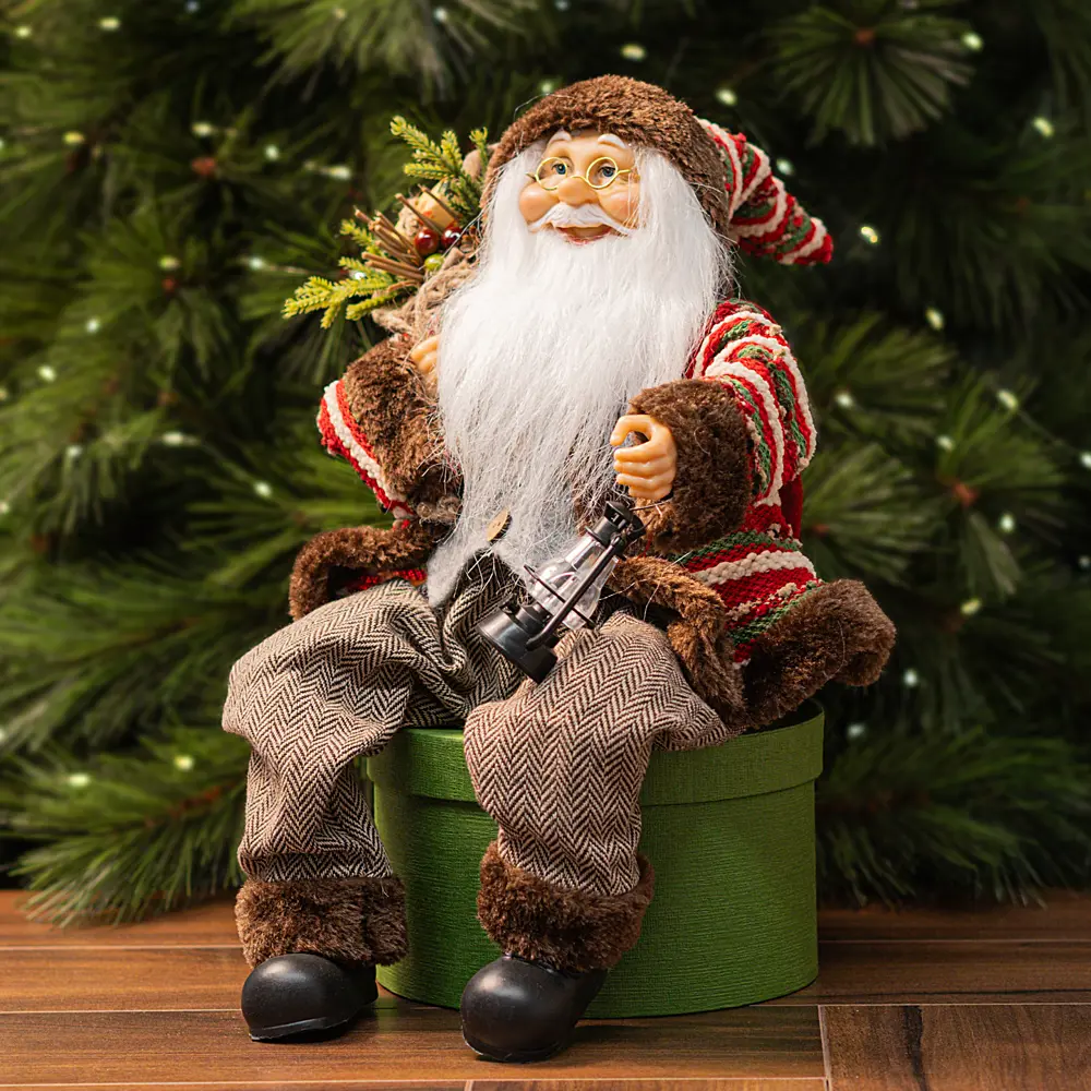 87547272 Фигура декоративная Санта в коричневом 45см STLM-1334414 Santreyd Christmas