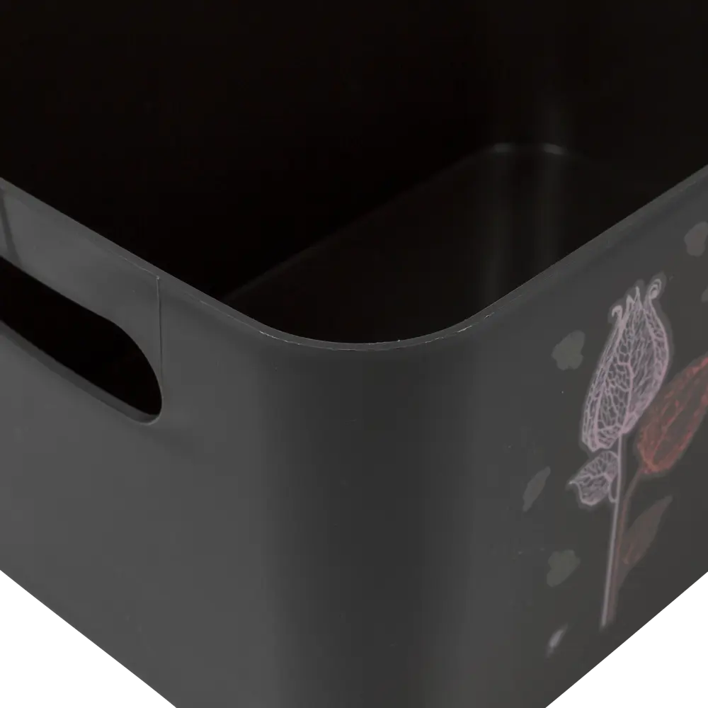 Корзина Flowers Pattern 15.79x12.12x11.5 см пластик цвет базальт BEROSSI STLM-2071600 - Вид №4