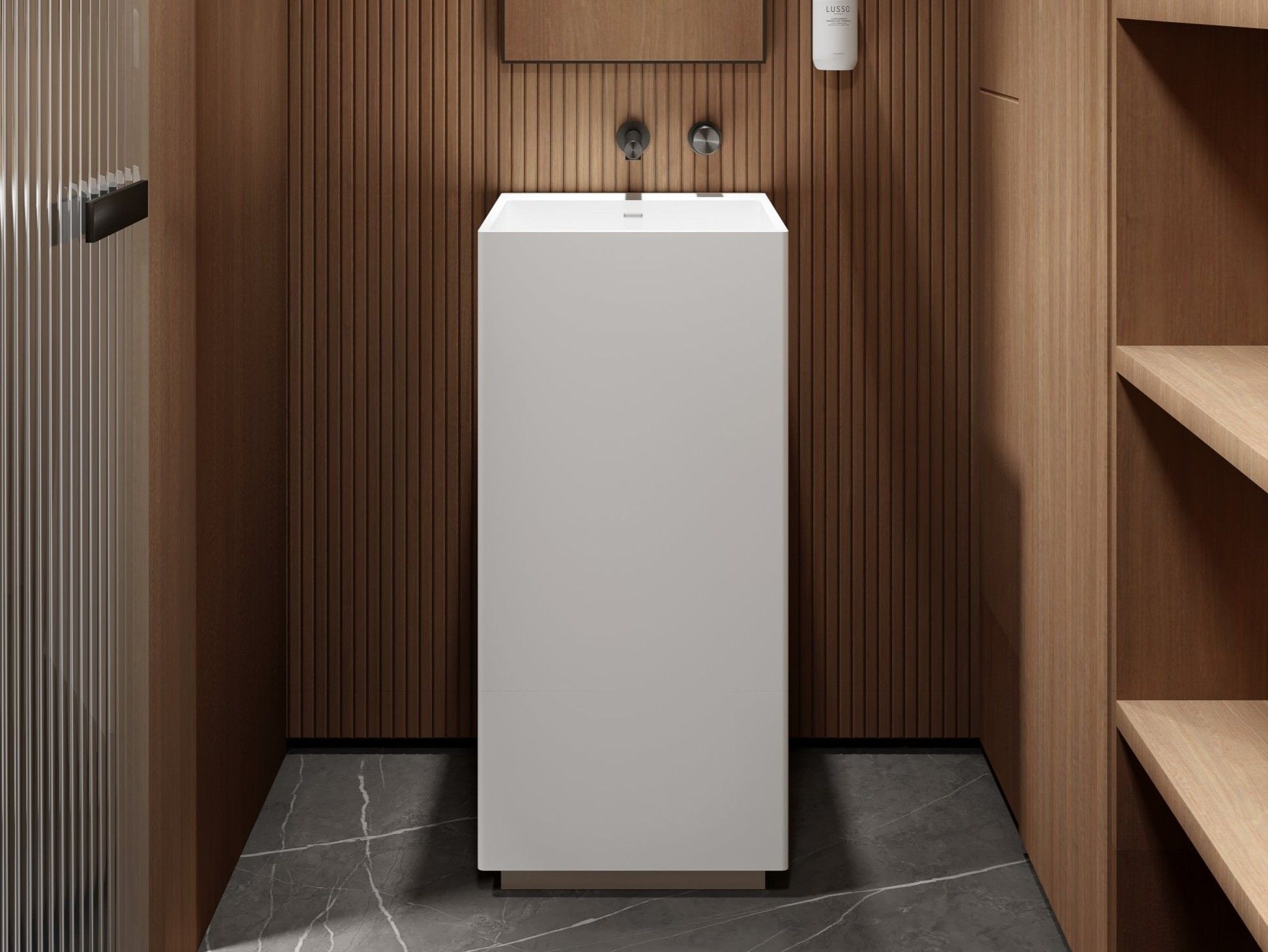 Прямоугольная отдельно стоящая раковина из смолы LUSSO Ethos ARCH-00120405