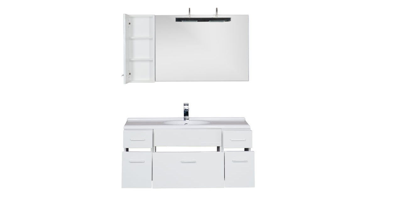 Комплект мебели Aquanet Данте 110 R белый (1 навесной шкафчик) 00164824 - Вид №1