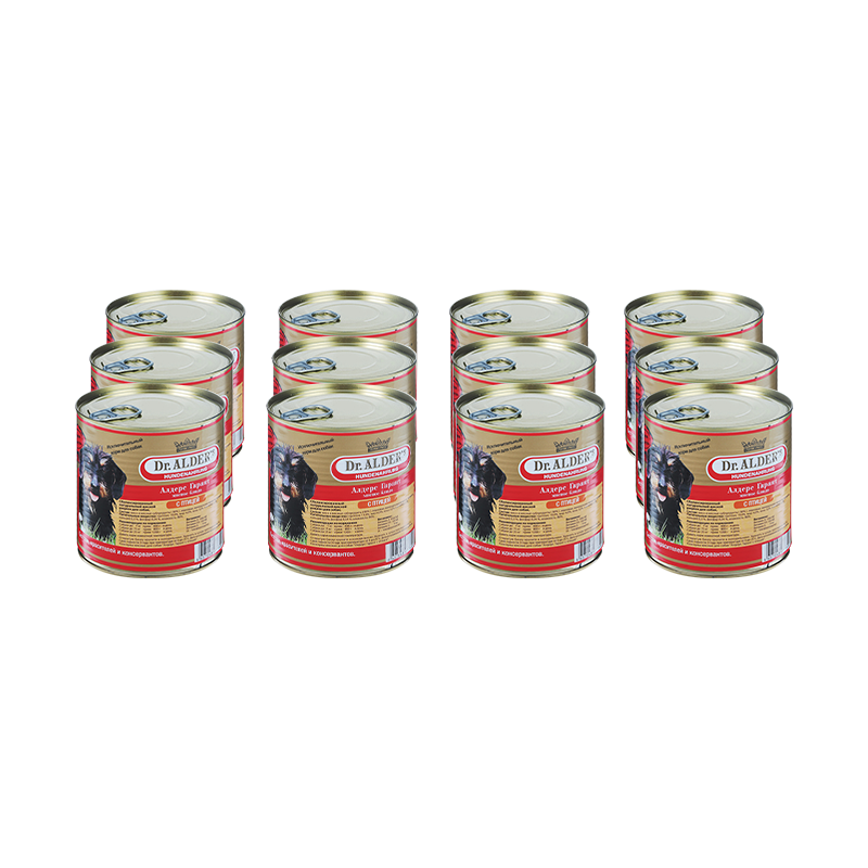 ПР0035366*12 Корм для собак Алдерс Гарант 80%рубленного мяса Птица конс. 750г (упаковка - 12 шт) Dr. ALDER`s 