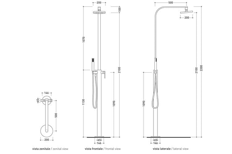 Напольная душевая колонна с душем Ceramica Flaminia ONE ARCH-00044067 - Вид №1