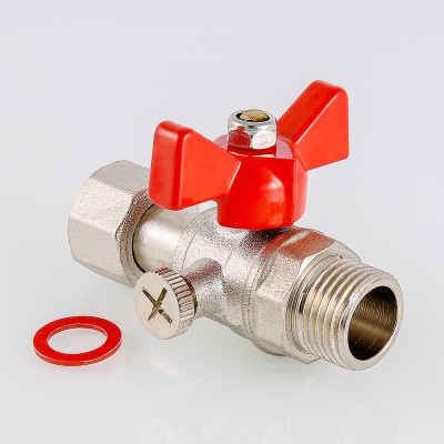 VT.806.N.0402 Кран шаровой для подключения манометра с наружной резьбой Valtec 1/2" x 1/4"  - Вид №1