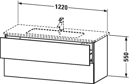 LC624306969 Тумбочка подвесная L-Cube #LC6243 1220 x 481 мм Орех брашированный (натуральный шпон) Duravit - Вид №1