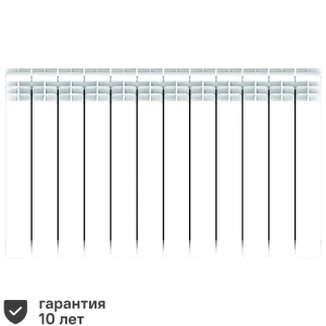 Радиатор секционный Rifar Base 500/100 биметалл 12 секций нижнее правое подключение цвет белый