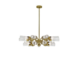 Подвесной светильник из нержавеющей стали и стекла