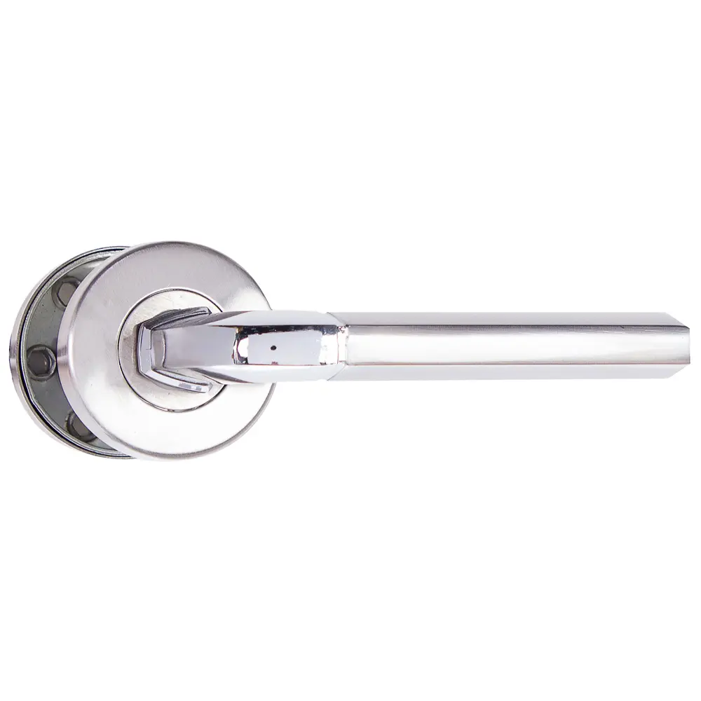 Ручки дверные на розетке ASS-6017 цвет никель/хром EDSON STLM-2092152