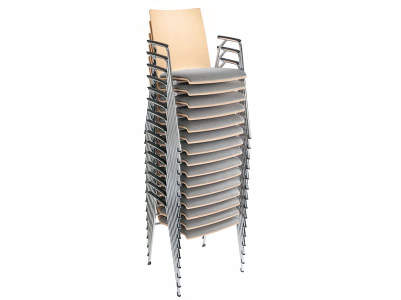 Деревянный штабелируемый стул для конференций с подлокотниками Brunner First ARCH-00136778 - Вид №3