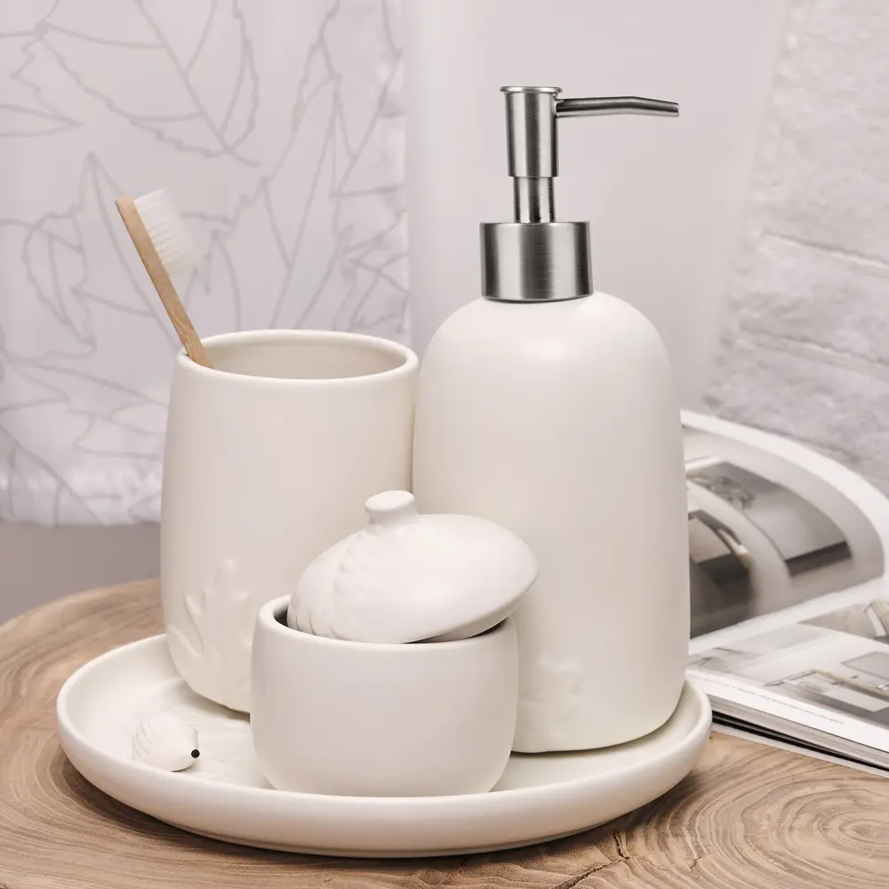 Дозатор для жидкого мыла MOROSHKA Shelest - элегантный белый аксессуар для ванной 89355549 STLM-0995730 - Вид №3