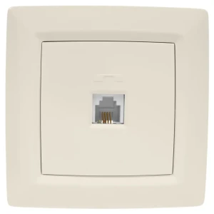 Телефонная розетка встраиваемая Reone RJ11, цвет слоновая кость