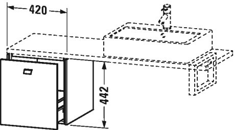 BR512104949 Brioso Шкафчик для компактной консоли Графит матовый, декор Duravit - Вид №1