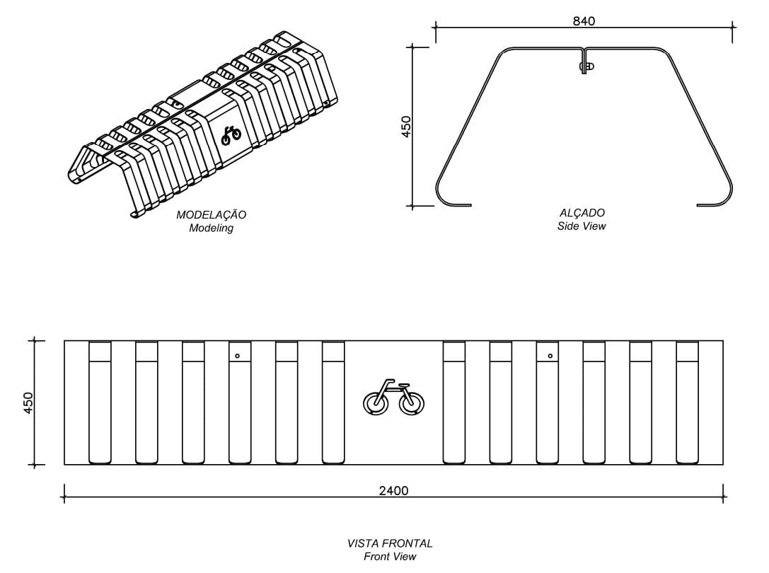 Стальная стойка для велосипедов amop Geometal ARCH-00058416