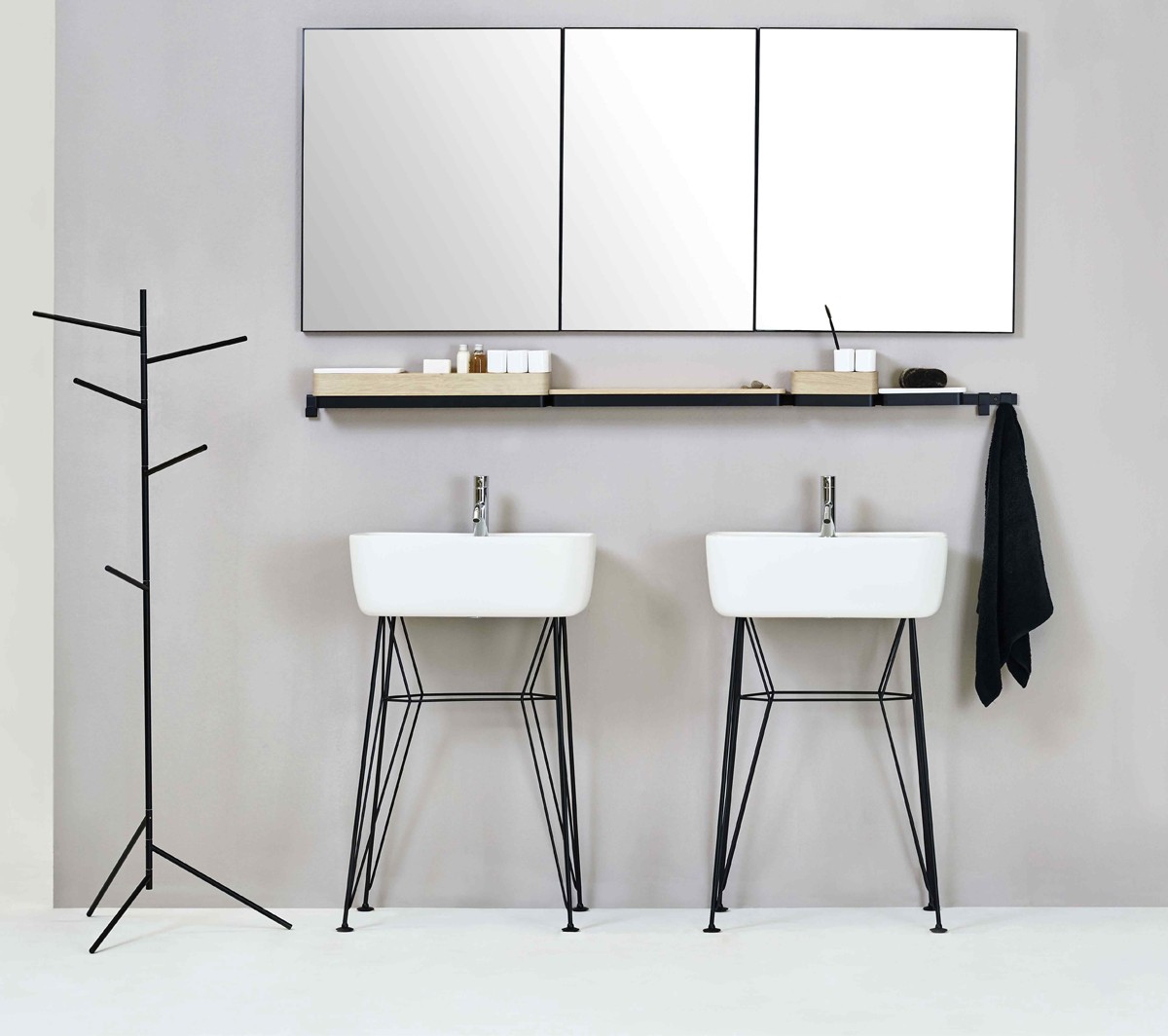 Ex.T ROW 105A Многофункциональный двойной черный рельс с принадлежностями EXROW105A/NE  - Вид №1