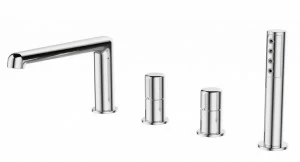 Смеситель на борт ванны с ручным выдвижным душем BelBagno UNO-BVD4-CRM