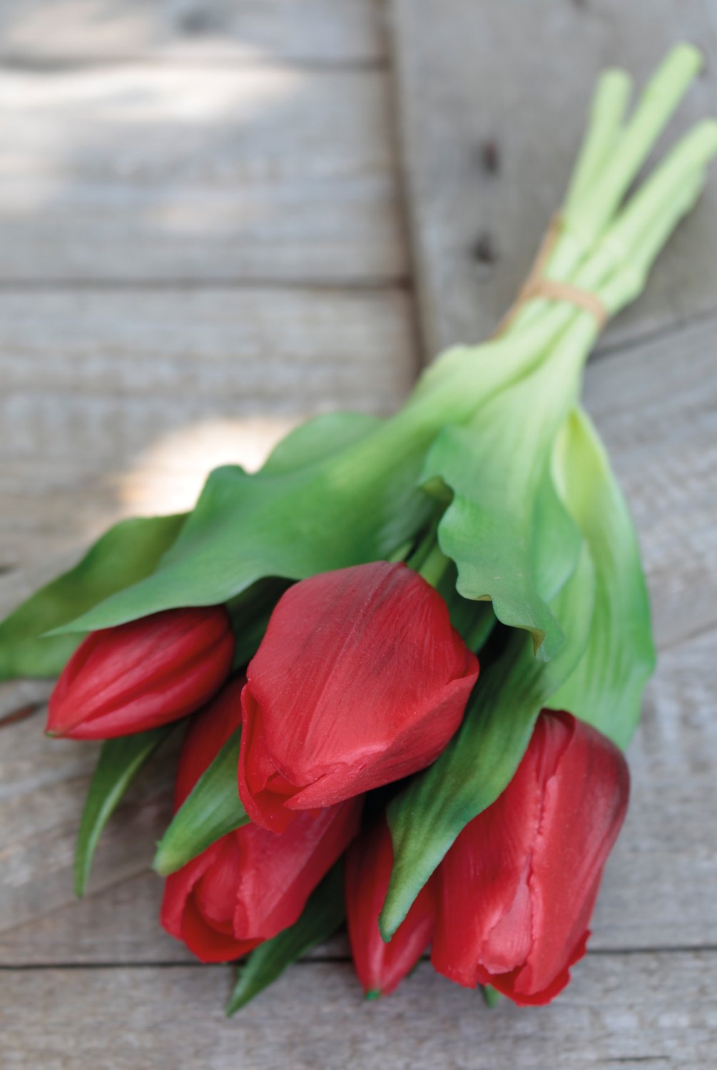 2941 444 a3 Искусственный букет тюльпанов, 5-цветков, 28 см, красный H-andreas  - Вид №9