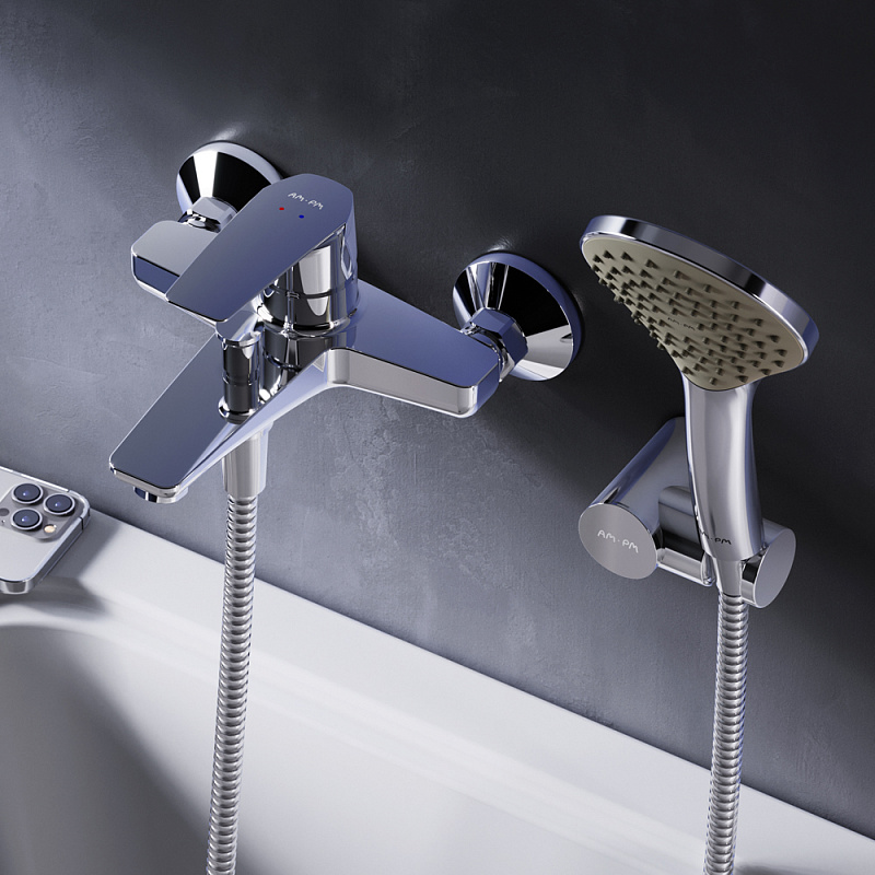 F90A15000 смеситель д/ванны/душа душ.набор хром шт. AM.PM Gem