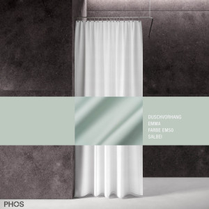 DV-EMMA200-180-EM50 Занавеска для душа emma sage, длина 200 см, ширина 180 см. PHOS