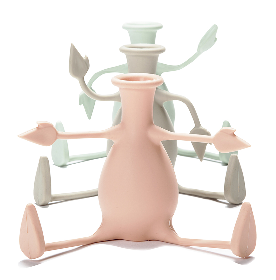 PE556 Ваза для цветов с гибкими ручками florino серая Peleg Design  - Вид №2