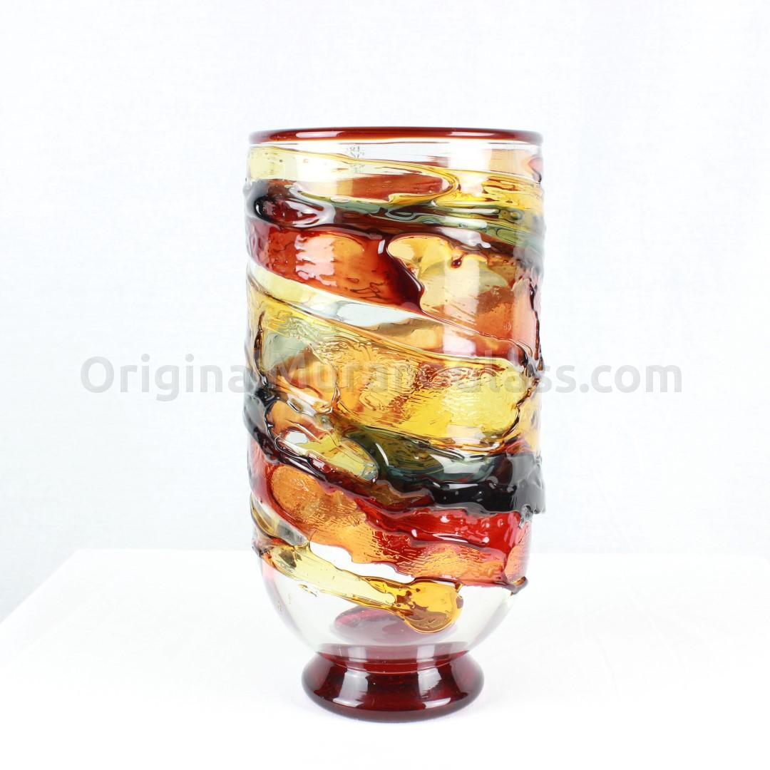 353 ORIGINALMURANOGLASS Ваза Арес - красно-черная - муранское стекло OMG 10 см  - Вид №1