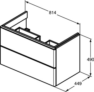 T4296PB Тумба для раковины 81х45 см с двумя ящиками Ideal Standard ADAPTO