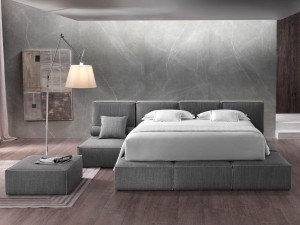 Мягкая кровать из ткани