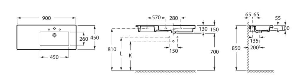 Фарфоровая раковина с одной столешницей Roca Prisma ARCH-00072376 - Вид №5