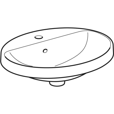 500.720.01.2 Встраиваемая раковина Geberit VariForm овальной формы, с полкой для отверстия под смеситель Geberit  - Вид №1
