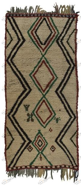 Прямоугольный шерстяной коврик с длинным ворсом и геометрическими мотивами Azilal Taa1122be Santreyd