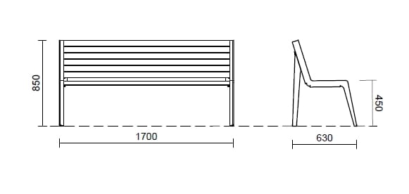 Деревянная скамья со спинкой Studio Città башня ARCH-00124190 - Вид №2