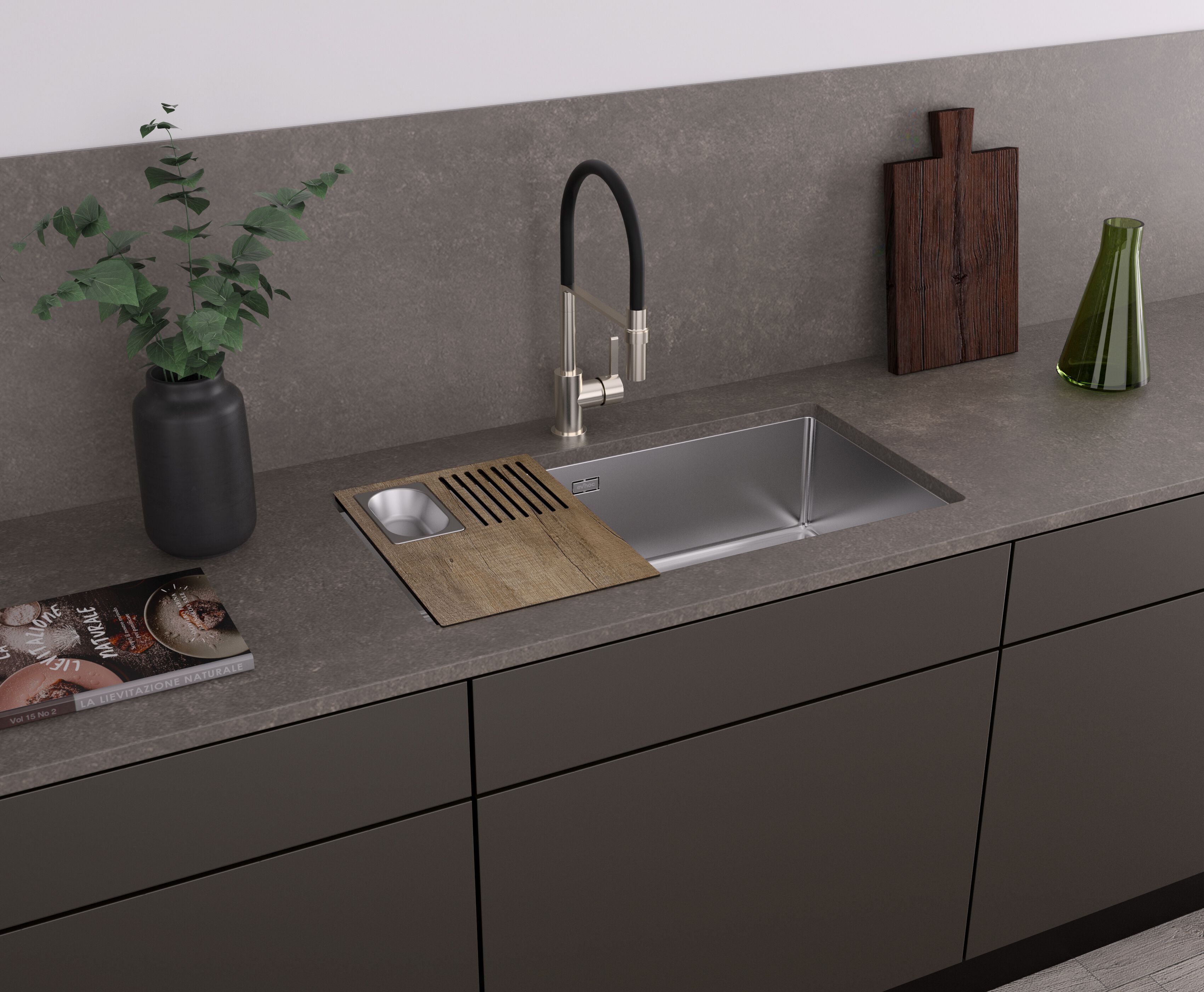 Многофункциональная разделочная доска с лотком из нержавеющей стали Evhoc COMPLEMENT PLUS 300 ARCH-00135294 - Вид №2