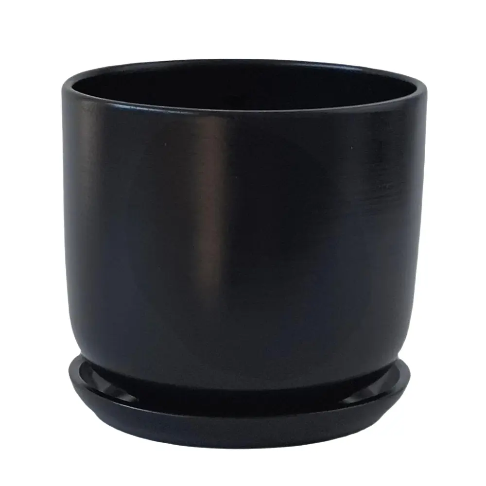 Горшок для цветов Шайн Ø15 h13 см v1.5 л керамика черный Santreyd нет STLM-2052282
