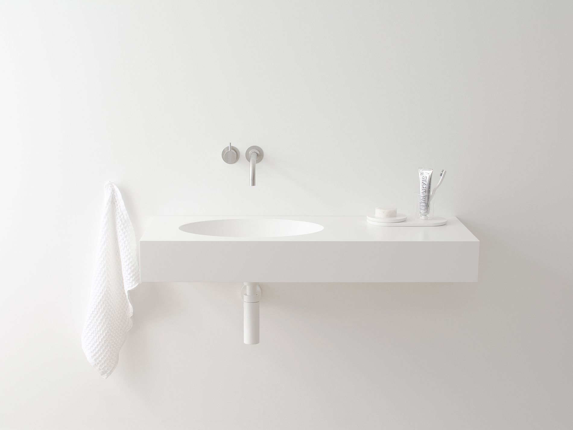 Прямоугольный подвесной умывальник в HIMACS Not Only White ARCH-00075135 - Вид №4