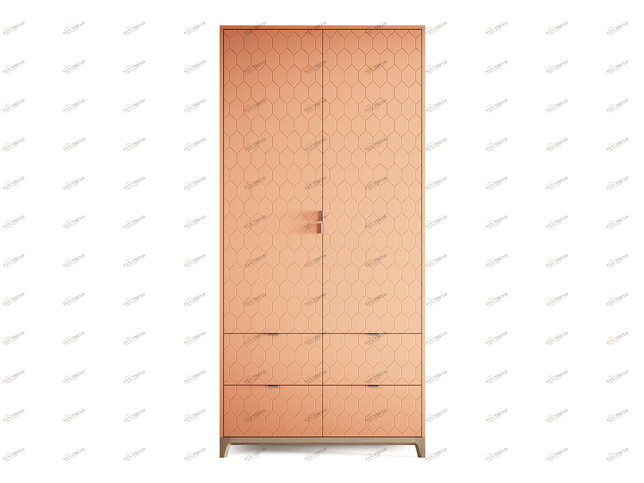 Шкаф распашной двухдверный с ящиками тоскана Case №4 THE IDEA  210412 Розовый 