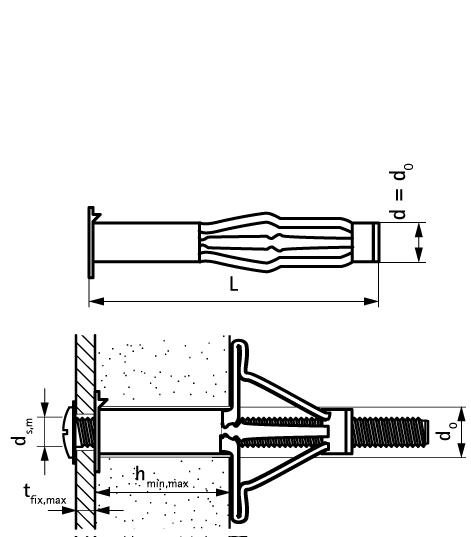 6105601 Крепление для труб  WCP Анкер для Полых Стен металлический анкер с шурупом для полых стен WALRAVEN  - Вид №1