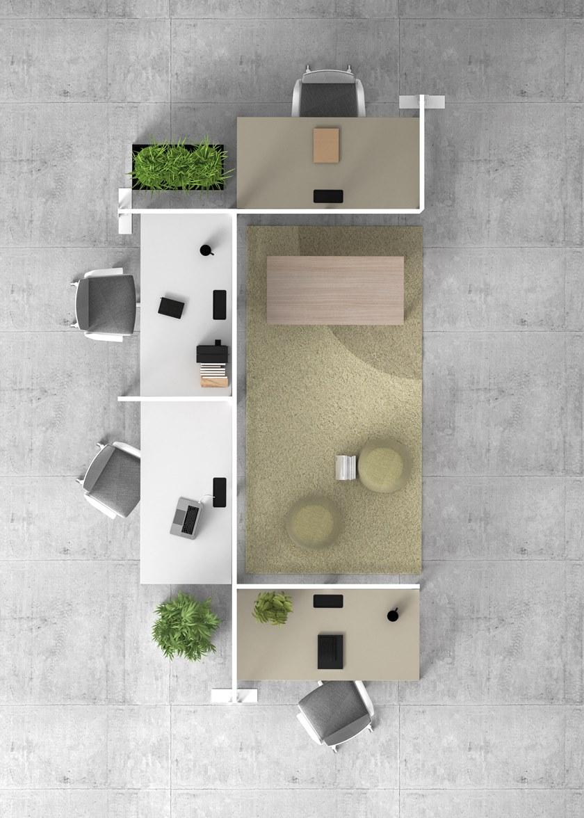 Bralco Отдельностоящая офисная перегородка из алюминия и стекла Kubick sun-id-1377515 - Вид №1