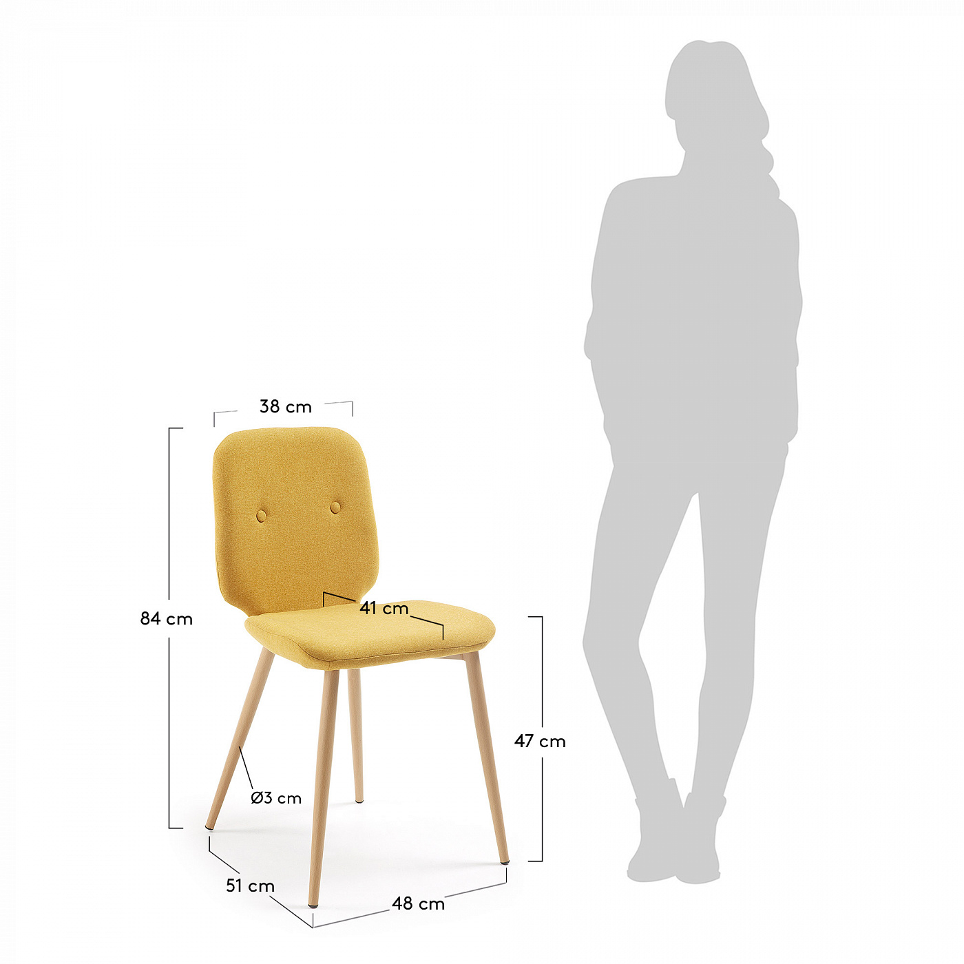 052528 Стул Stem горчичный La Forma Meet - Вид №4