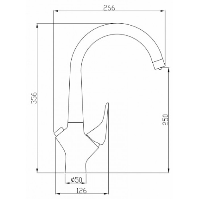 Steel Hammer SH 815 SATIN Смеситель для кухни Zorg 356x266  - Вид №2